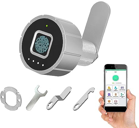 Fingerabdruck Schubladen schloss eLinkSmart Phone App Kabinett schloss 20MM (17MM) Biometrisches Nockenschloss mit 3-Größen Rohr​ Cam 20 Fingerprints 1000+ App Benutzer unterstützt iOS Watch