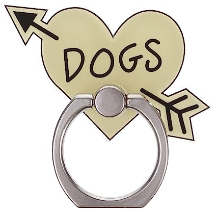 Dogs Love Heart Phone Ring Holder Grip Finger 360 Mount Stand Mobile Universal Loop for All Smartphones
