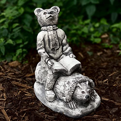 OLOMA Estatua realista de oso de cemento, escultura única de oso de peluche, adorno de oso de jardín, decoración de animales salvajes, regalo de inauguración de la casa, maceta grande de jardín,