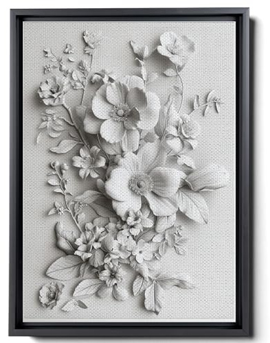 3D Art Prints, 3D Wall Art Decor, Pen and Ink Memorable Month Floral, Handmade Personalize Birth Flower Anniversary Wedding Gift Mothers Day Tattoo Sketch State Flower, Decor Canvas,Art