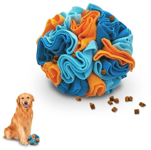 LuckyOpt Schnüffelball für Hunde, 15 cm Durchmesser, Schnüffelball für Langeweile, interaktives Hundespielzeug für natürliche Nahrungssuche, Geruchstraining für kleine und mittelgroße Rassen,