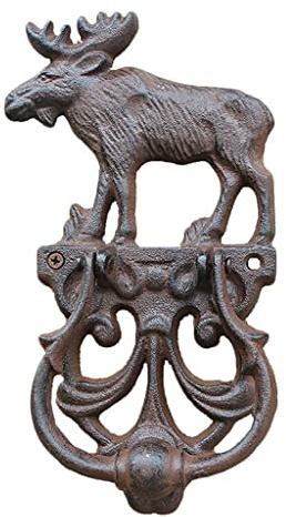 Messing-Türklopfer, robuster Gusseisen-Türklopfer, Türklopfer for Haustür, Gusseisen-Elch-Türklopfer, Vintage-Gusseisen-Türklopfer, Hof-Haus-Türgriff (Farbe: Schwarz, Größe: 23,5 x 13 x 4,5 cm)