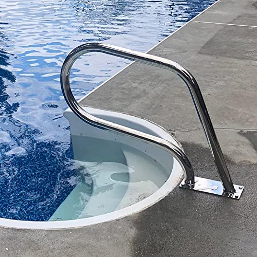MaGiLL Pool-Handlauf, silberfarben, Schwimmbecken-Handlauf, Edelstahl, Außentreppengeländer, Handläufe für eingebaute Poolleiter, Dicke 1,5 mm ()