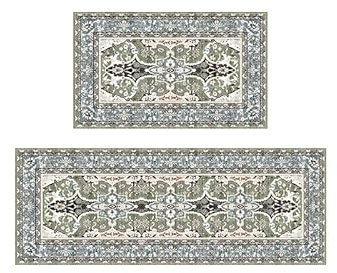 Orientalischer Vintage Flur Küche Teppich Läufer 45x150 cm Boho Bettvorleger Distressed Rugs rutschfest Waschbarer Langer Läufer Kurzflor Carpet Für Küchenläufer Korridor