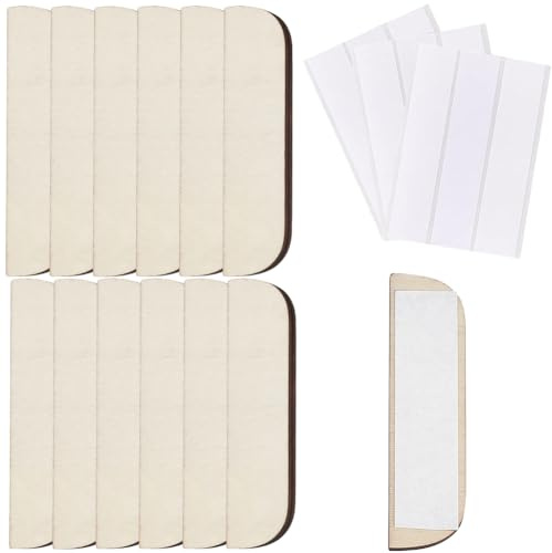 CRASPIRE 12Pcs 3.5 Inch Hinge Repair Kit Wooden Filler Plate Door Hole Cover Wood Kitchen Cabinet Blanks with Double Sided Tapes