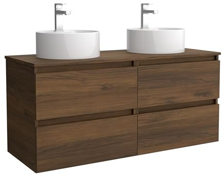 Salgar Mueble de baño Bequia 140cm + Encimera + Lavabo posar | Nogal|140x45x56