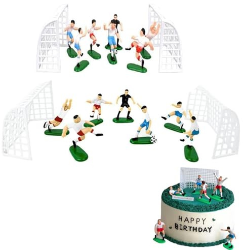 JOYVOX 9pcs Football Cake Decoration Set – Reusable Football Birthday Party Supplies, Cupcake Toppers, and Decorative Picks for Adults' Sports-Themed Celebrations