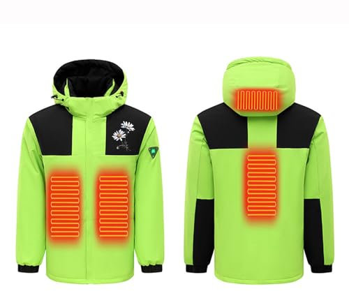 Battnot Jacke mit Heizung Herren Winterjacke Beheizbare Jacke, Beheizte jacke USB Elektrisch Wasserdicht Beheizter Mantel Beheizbare Jacke Beheizte Weste für Outdoor Wandern Jagd Camping Heizmantel