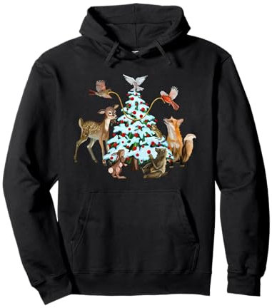 Waldtiere schmücken den Baum Pullover Hoodie