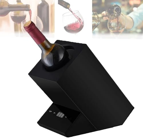 LwiftGal Electric Wine Chiller, Single Bottle Wine Cooler in Stainless Steel, Touch Screen Temperature Controls, Rapid Beverage, Champagne, Drink Chiller, Wine Coolers,Black