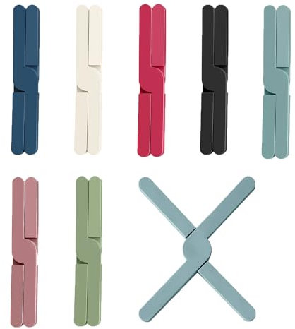 Kaizuca 7 Stück Silikon Topfuntersetzer Set, Faltbare Hitzebeständige Untersetzer für Töpfe, rutschfest und Platzsparend, Pfannenschoner für Heiße Töpfe und Pfannen