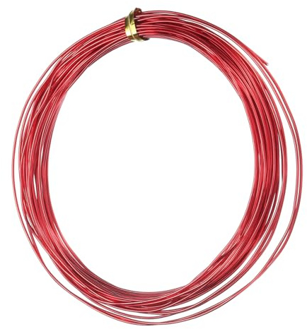 QUARKZMAN 18 gauge 1 mm aluminiumtråd, 10 m (32,8 fot) böjlig metalltråd smycken pysseltråd pärlor armaturtråd för gör-det-själv pyssel kransar modellering blommor bonsaiträd, röd