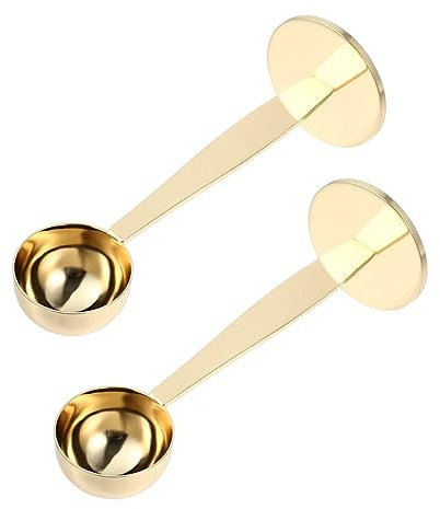 PAMINGONO 2pcs Stainless Steel Scoop Espresso Tamper Measuring Spoons Tool for Tamping for Coffee Powder Press Use in Home Setup