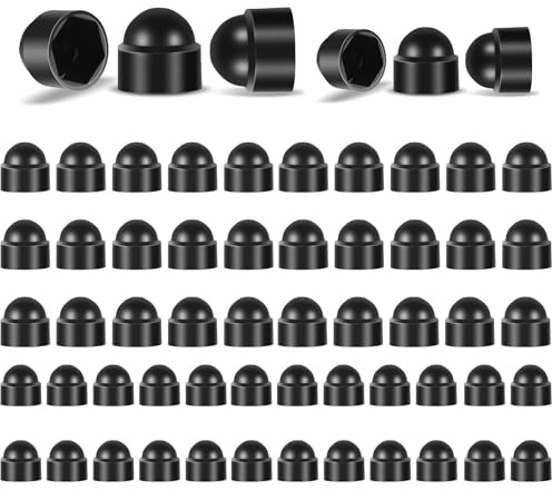 SJUNJIE 80 Pièces Cache Ecrou Capuchons de Protection Hexagonaux M6 et M8 Cache Vis Noir Bouchon Plastique pour Vis M6 et Vis M8 Equipements Mécaniques Meubles Véhicule