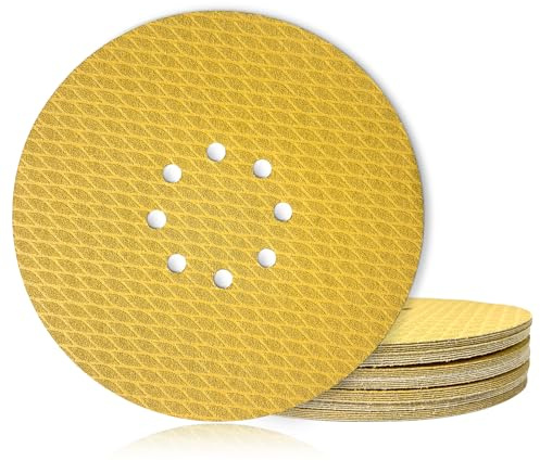GEOGIEEW Disques Abrasifs 225 mm - Ensemble de 40 Pièces (P40) - 8 Trous, Ronds Papier Abrasif pour Ponceuse à Cloisons Sèches, Ponceuse Girafe