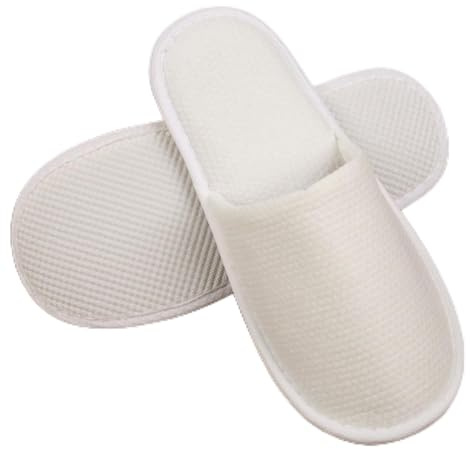 PORFOYO 20 par gästtofflor hotelltofflor vita frottétofflor spa tofflor gästtofflor badtofflor, bärbara frottétofflor för resor, salong, hus universell storlek 28 x 11 cm