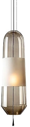 Nordic Industrial Style Chaner, E14 Light Source Glass Pendant Lamp Lampshade, Ceiling Lighting Fixtures, Living Room Bedroom Kitchen Decoration Hanging Light (C)