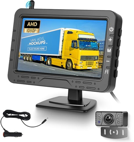 Hodozzy Drahtloses Rückfahrkamera Kit mit 4,3'' Monitor, IP68 wasserdichte Rückfahrkamera, Stabile Digitale Signale, Weitwinkel-Nachtsicht, Kamera für Auto/SUV/RV/Wohnmobil