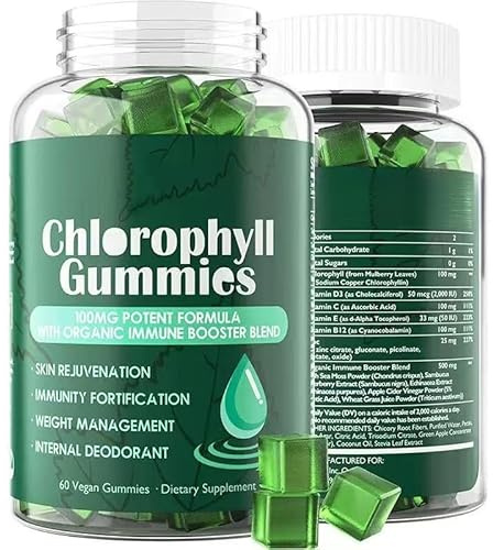 Chlorophylle sans sucre - Déodorant naturel - Détox de la peau et du corps sain - Immuno et digestion - digestion confortable, métabolisme