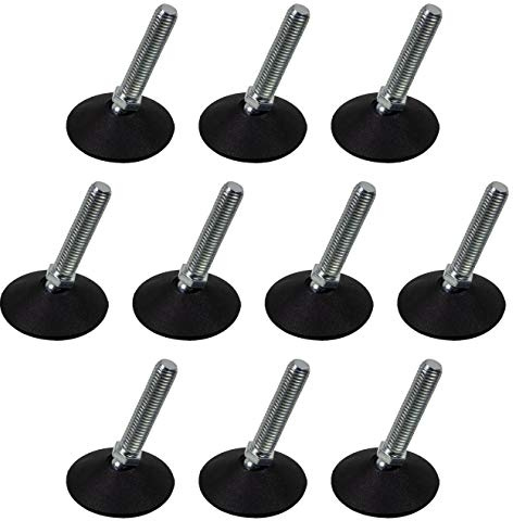 Gedotec Regulierschraube M10 x 45 mm | 10 Stück Verstellschraube Schwerlast Stellschrauben für Tischbeine & Möbelfüße | Metall verzinkt | Möbel-Stellfüße MADE IN GERMANY | Verstellfüße mit Kugelgelenk