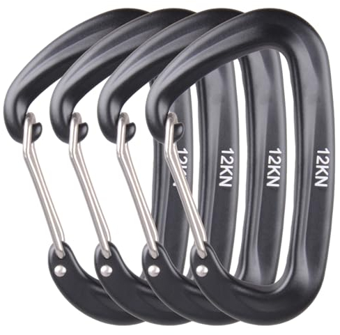 Azarxis karabiner Schnellverschluss mit 1200kg Belastbarkeit, Rostfrei und Ultraleicht, Karabinerhaken Schlüsselanhänger aus Aluminium für Hängematte, Camping, Angeln