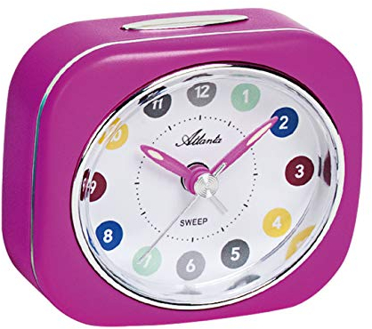 Atlanta Kinderwecker ohne Ticken für Mädchen Rosa 7x8cm - 1983/17