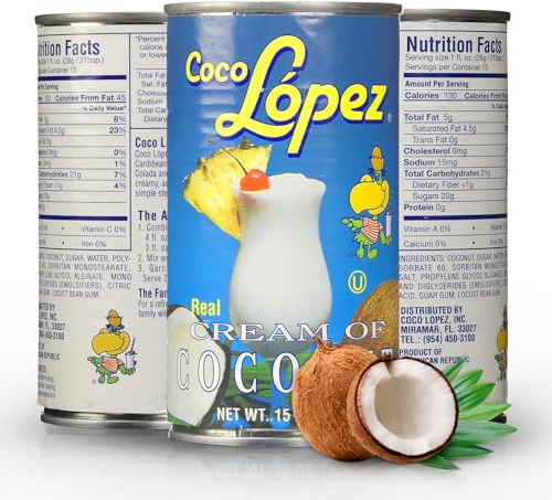 We Can Source It Ltd – 15oz Coco Lopez Cream of Coconut – Cocktail Drink Mix – For Mixing Tropical Drinks and Desserts – For Making Pina Colada – For Bar and Parties (Pack of 6)