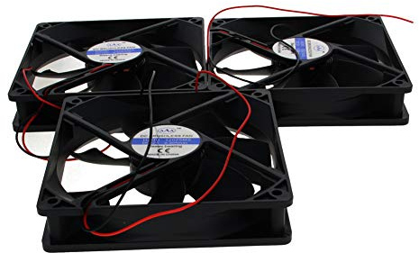 Othmro Brushless Cooling Radiators Case Fan Black 12V 3.6W 0.3A 120mm X 120mm X 25mm 12025MS 3PCS