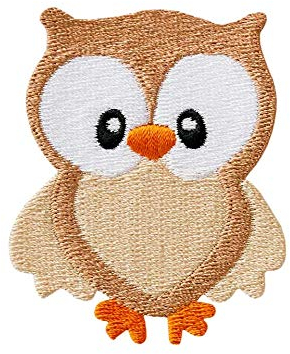 Mono-Quick Bügelbild Aufnäher Patch Applikation zum Aufbügeln Eule braun beige 5,5 x 6,5 cm