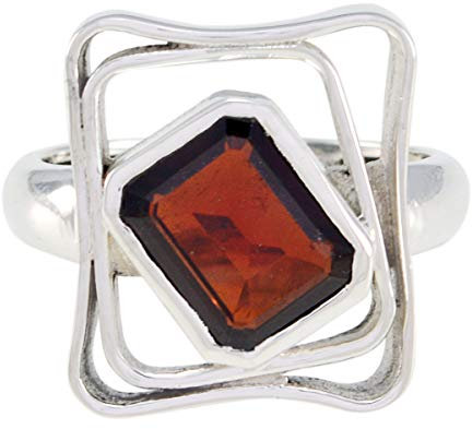 RGPL liefern Edelsteine ​​Granat 925 Sterling Silber Ringkette Schmuck-RGPL-SRGARFC-6227-65de