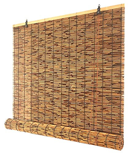 Suwooy Tapparella A Carrucola in Bamboo Naturale,Tende A Rullo in bambù per Porte E Finestre/Pergolato,Tenda di Paglia Decorativa,Tende da Sole,Tende A Pacchetto Avvolgibile,135x280cm/53x110in