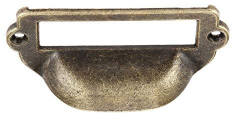 Türschlossgriff. 82x40mm Zink-Legierung antike Messing Label-Pull-Feld Handle Dateiname-Kartenhalter for Kabinett-Fach-Kasten-Kasten-Möbelbeschläge