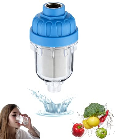 Wassersediment-Vorfilter (40Mikron - 3/4 Zoll). SUS304 Edelstahl-Reinigungsfilter. Entfernt Rost, Bakterien und Schwermetalle aus dem Wasser zum Trinken, Kochen, Duschen, Waschen.