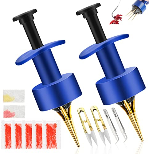 GZLFH 2 pinzas para gusanos de sangre, 1000 microanillos elásticos y 2 pinzas, 2 tijeras para lombrices de tierra, herramienta para fijación de pellets