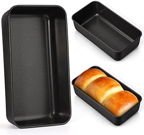 LIANYU 3 Pack Nonstick Bread Loaf Pan for Baking, 9x5 Loaf Bread Pan, Stainless Steel Bread Loaf Baking Pan, Banana Loaf Pan, Meatloaf Pan Tin for Homemade Bread