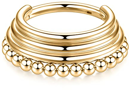 hengkaixuan 16G Nasenringe 316L Chirurgischer Stahl Septum Ohrmanschette Helix Clicker Klappring Muschel Daith Helix Unisex Creolen Septum Piercing Schmuck