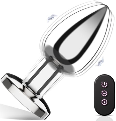 Vibrating Anal Toys Butt Plug, Stainless Steel Smooth Durable Metal Anal Training Buttplug, Prostate Massager with 10 Modes APP Remote Control Vibrator, Adult Sex Toys for Women Men, Small Anal Plug