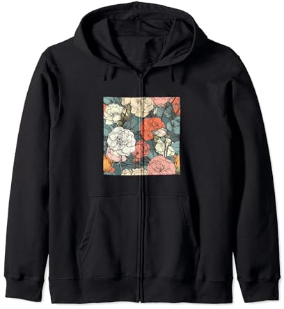 Begonia Fiori Floreali Pattern Grafica Felpa con Cappuccio