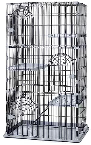 Katzengehege Für Katzen Draußen Fest Und Stabil,Federtürschloss Einfach Zu Installierende Kleintierkäfig，Geeignet for Katzen, Hunde, Kaninchen (Color : Grey, Size : 100 * 65 * 775cm)