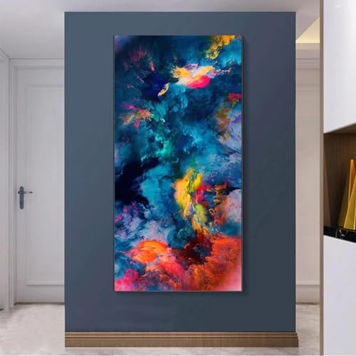 NXMYDBD Nordisches Poster, abstrakte Mehrfarbenkomposition, moderne Veranda-Wandkunst, Bild, Wohnzimmer, Heimdekoration, Leinwandgemälde, 70x140cm, ungerahmt