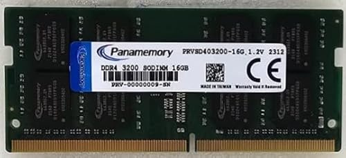 PANAMEMORY RAM 16GB 2Rx8 PC4-25600S DDR4 3200MHz SODIMM 1,2V CL22 260-Pin Memoria para Laptop Portátil