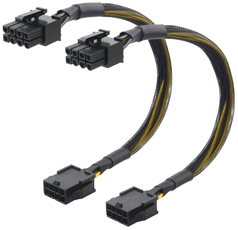 Cable Matters Lot de 2 2-Lot Câble d'Extension PCIE à 8 Broches Mâle 25cm | 8 Broches PCIE câble d’extension, mâle vers femelle