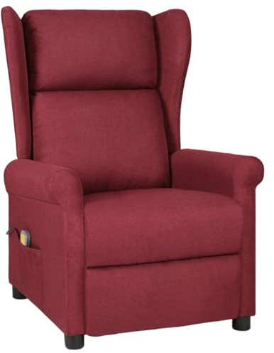 vidaXL Massagesessel Weinrot Stoff