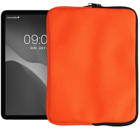 kwmobile fodral kompatibelt med 12,5 cm - 32,9 cm surfplatta fodral - surfplatta - skyddande duk 28,7 x 22,5 cm - orange