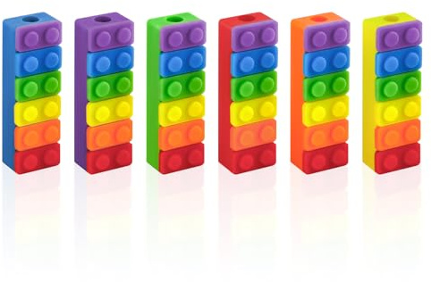 Chew Pencil - Set di 6 Collane da Masticare in Silicone Con Massaggiagengive, Asta Masticabile, Giocattolo per Ragazzi, Ragazze, Bambini Con Autismo, ADHD