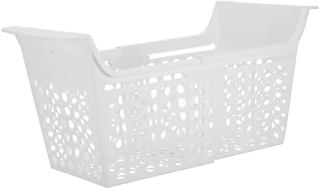 SHOWERORO Panier de Rangement Congélateur Extensible en Plastique Blanc Mécanisme Réglable et Drainage Inférieur, pour Organiser Congélateur Coffre de Façon Fiable et Solide