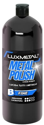 Lux Metal Metallpolitur Feinpolieren B 1kg Schleifpaste Polieren Metallen Edelstahl Aluminium Messing Bronze Kupfer beseitigt Oxidation leichte Kratzer Undurchsichtigkeit Auto Motorrad Boot Karosserie