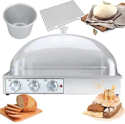 Macchina elettrica per la lievitazione dell'impasto del pane - Umidità, temperatura e tempo controllabili, base antiscivolo, design staccabile, lievitatore per pane/yogurt con pasta madre, scioglito