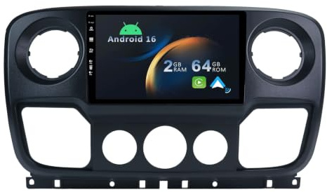 YUNTX Android 14 Bilradio för Renault Master/Nissan NV400/Opel Movano:[Inbyggd CarPlay/Android Auto/GPS] -IPS 10,1 Pekskärm-DAB/Bluetooth 5.0/MirrorLink/rattstyrning/USB/4G/WiFi