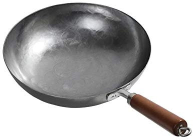 NTALJC Sartén Wok Vintage de Hierro Forjado de precisión Hecho a Mano, Estufa de Gas para el hogar, Wok para saltear Verduras, filetes (Color: Hierro, tamaño: 34 cm) (Hierro 32 cm)